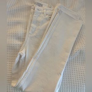 Zara White High Rise Straight Jeans